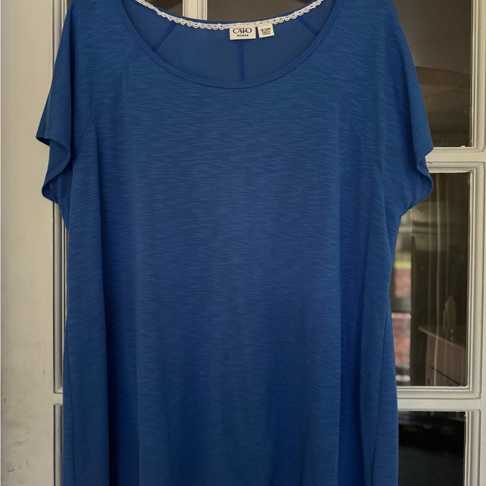 Cato Blue Relaxed Short Sleeve T-Shirt